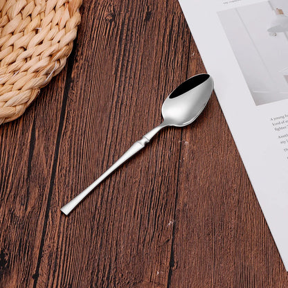 6/24/30Pcs Thin Cutlery Stainless Steel Sliver Tableware Western Dinner Set Solid Color Knife Fork Spoon Mirror Kitchen Utensils