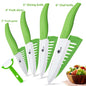 Ceramic Knives Set Kitchen knives 3 4 5 6 inch Chef knife +peeler with holder white zirconia blade Multi-color Handle