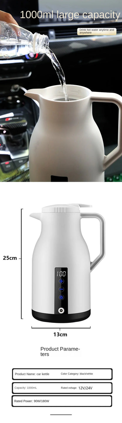 12V 24V 220V Car Water Boiling Electric Kettle Trucks with Quick Boiling and Insulation Fast Heating Car Electric Kettle 1000ML