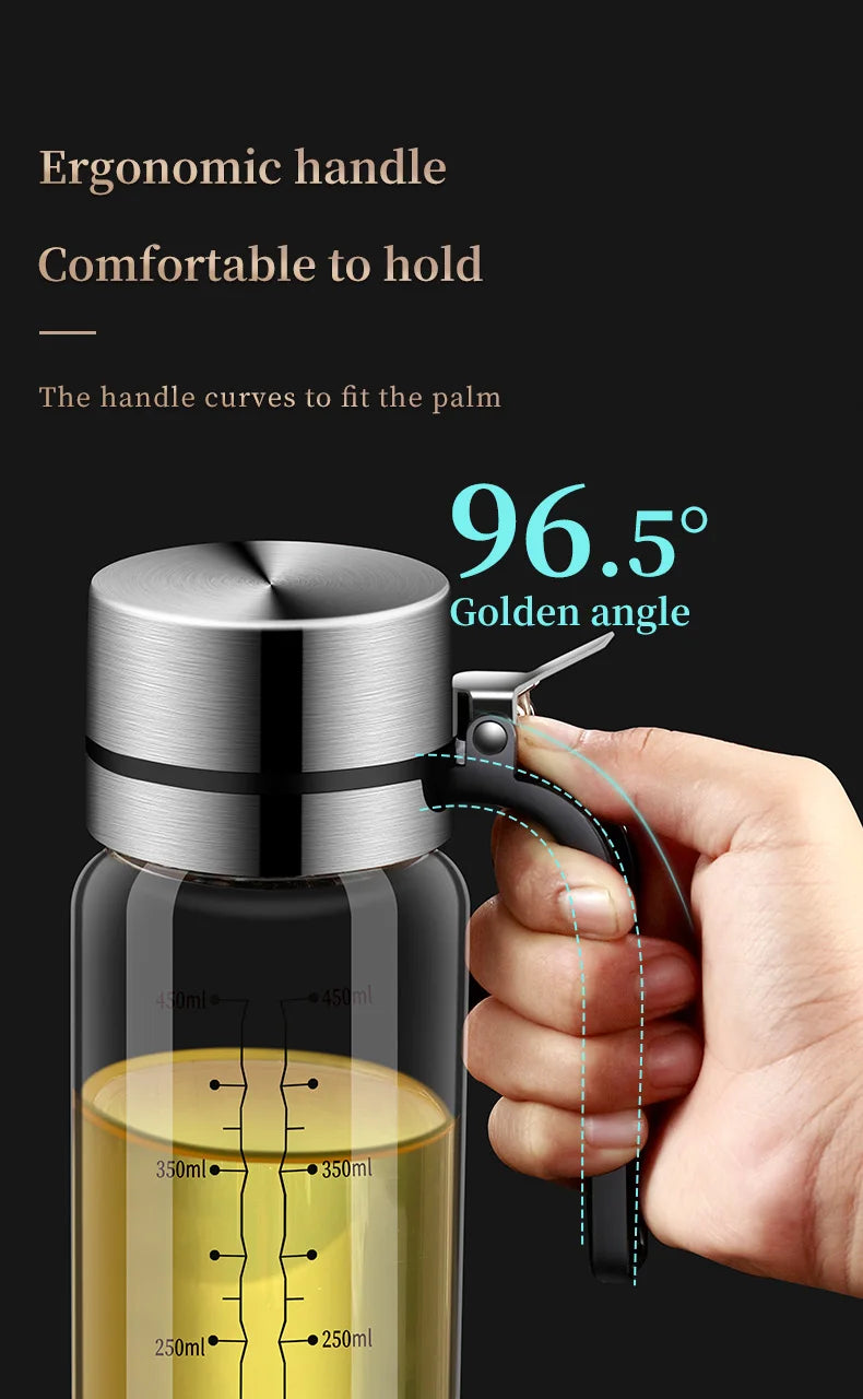 Oil bottle glass Oil pot leakproof Tank Kitchen soy sauce Bottles Vinegar Pots Seasoning Tool Set Of Household Flip Lid