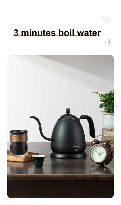 220V Electric Kettle Mini Gooseneck Kettle Pour-over Coffee Kettle 304 Stainless Steel Kettle Teapot Automatic Power Off 600ml