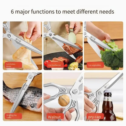 New Multifunctional Stainless Steel Poultry Bone Scissors for Home Use Extended-Length Kitchen Seamstress ScissorsGrill Scissors