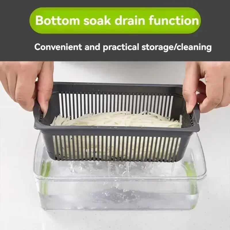 Multifunctional 5 In 1 Handheld Food Chopper Vegetable Slicer Dicer Grater Portable Kitchen Veggie Cutting Prep Tool