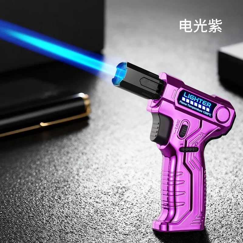 1300° High Temperature Windproof Flame Welding Gun Butane Gas Lighter Safety Lock Fire Switch Kitchen Cigar USB Electric Lighter