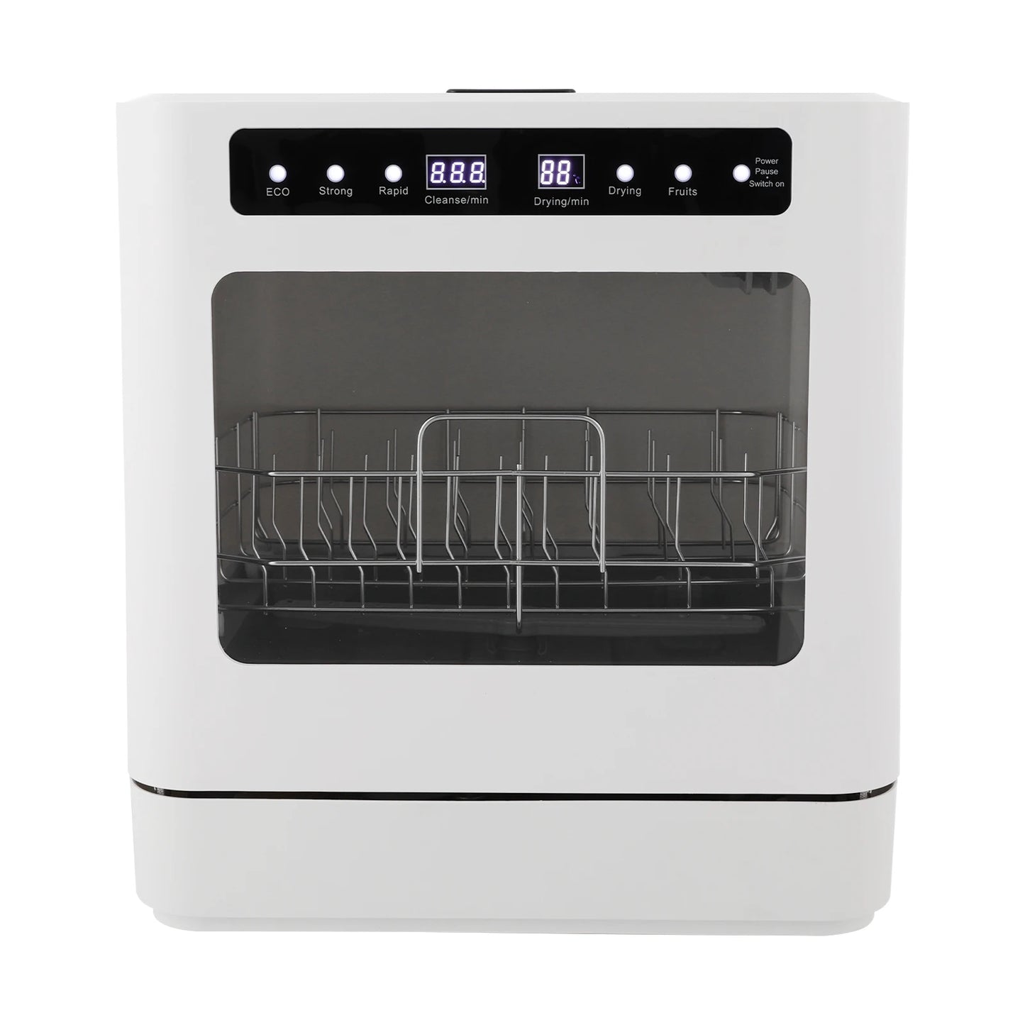 Portable Mini Countertop Dishwasher 39*43*46cm/15.35*16.92*18.11in- US Standard Household Energy-Saving Efficient with LED Display Bowl Rack Chopsticks Rack