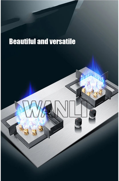 2025 419D 7.0KW Stainless Steel Double-head Fierce Stove /Household  Embedded Dual-Purpose Natural Liquefied Gas Stove