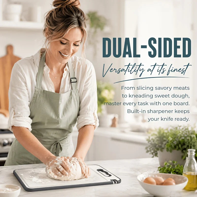 Use The Chopping Board on Both Sides. Made of Food-Grade 304 Stainless Steel. Comes with Wheat Stalks for Meat And Vegetables. Durable And Sturdy, with a Scratch-Resistant Mesh Design. Can Be Washed in The Dishwasher. Local W