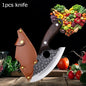 WXCOO 1~4pcs Kitchen Knife Set Stainless Steel Handmade Forged Meat Cleaver Boning Fruit Slicing Butcher Knife Cutting Board