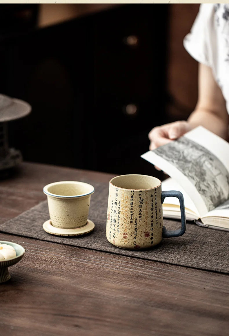 400ML Blue And White Firestone Red Coffee Mug Milk Cup Afternoon Tea Mug Beverage Bottle Personal Office Water Cup Teaware Gift