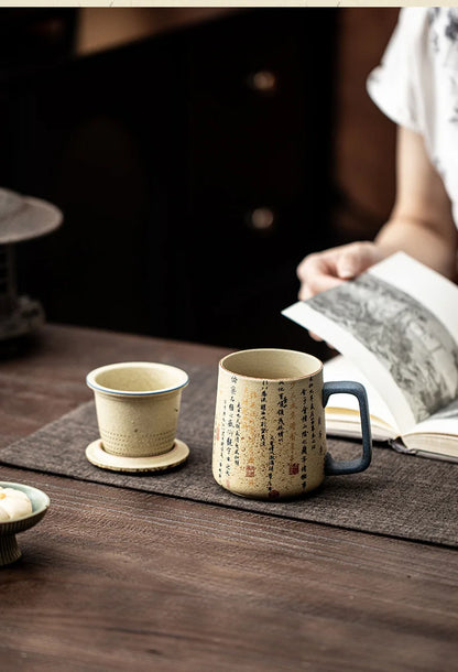 400ML Blue And White Firestone Red Coffee Mug Milk Cup Afternoon Tea Mug Beverage Bottle Personal Office Water Cup Teaware Gift