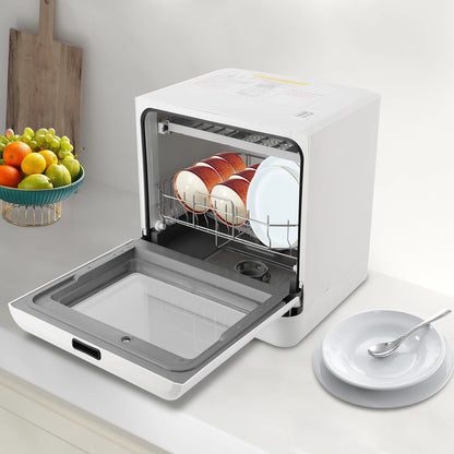 Portable Mini Countertop Dishwasher 39*43*46cm/15.35*16.92*18.11in- US Standard Household Energy-Saving Efficient with LED Display Bowl Rack Chopsticks Rack