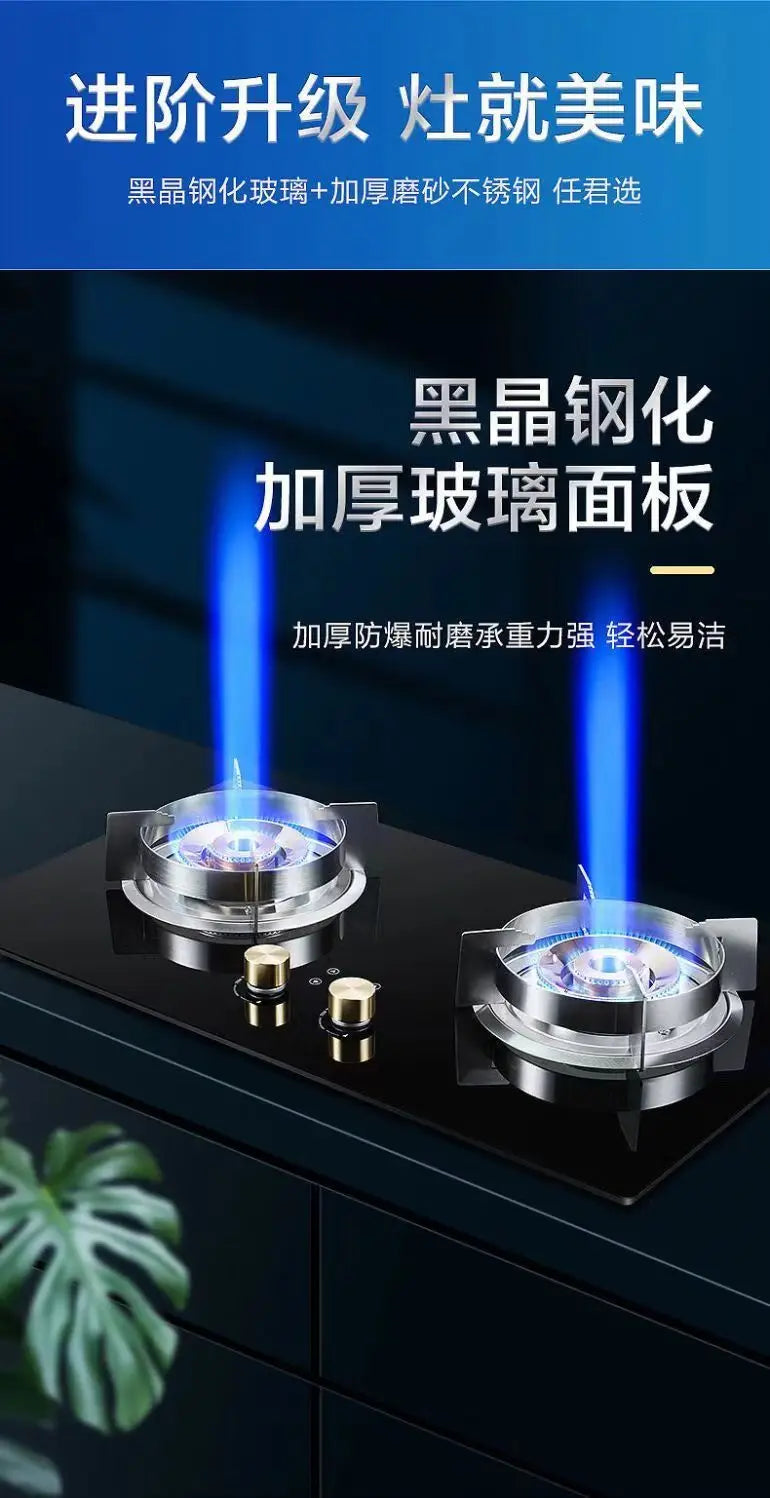 Gas gas stove pure copper direct injection fire double stove natural liquefied gas timing embedded desktop stove new