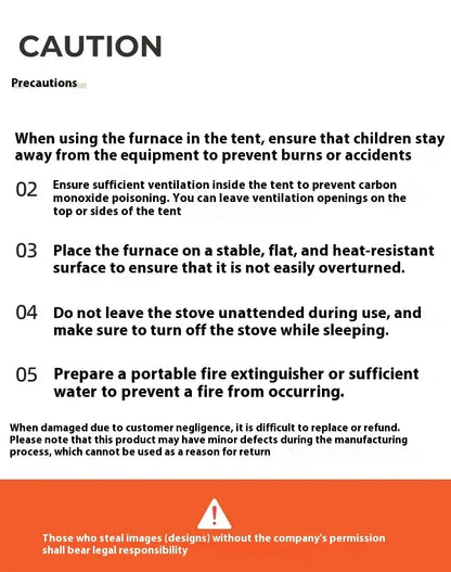 MOUNTAINHIKER Wood-burning Stove Outdoor Camping Firewood Burner Stainless Steel Foldable Tent Heater with Tent Patio Fireplace