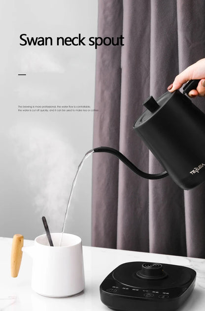 800ml Gooseneck Electric Kettle Hand Brew Coffee Pot Thermo Pot 304 Stainless Steel Teapot Smart Temperature-Control Water Jug