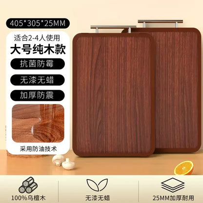 Double-Sided Antibacterial Cutting Board Mold Resistant PP Material Ebony & 316 Stainless Steel Chopping Block for Kitchen