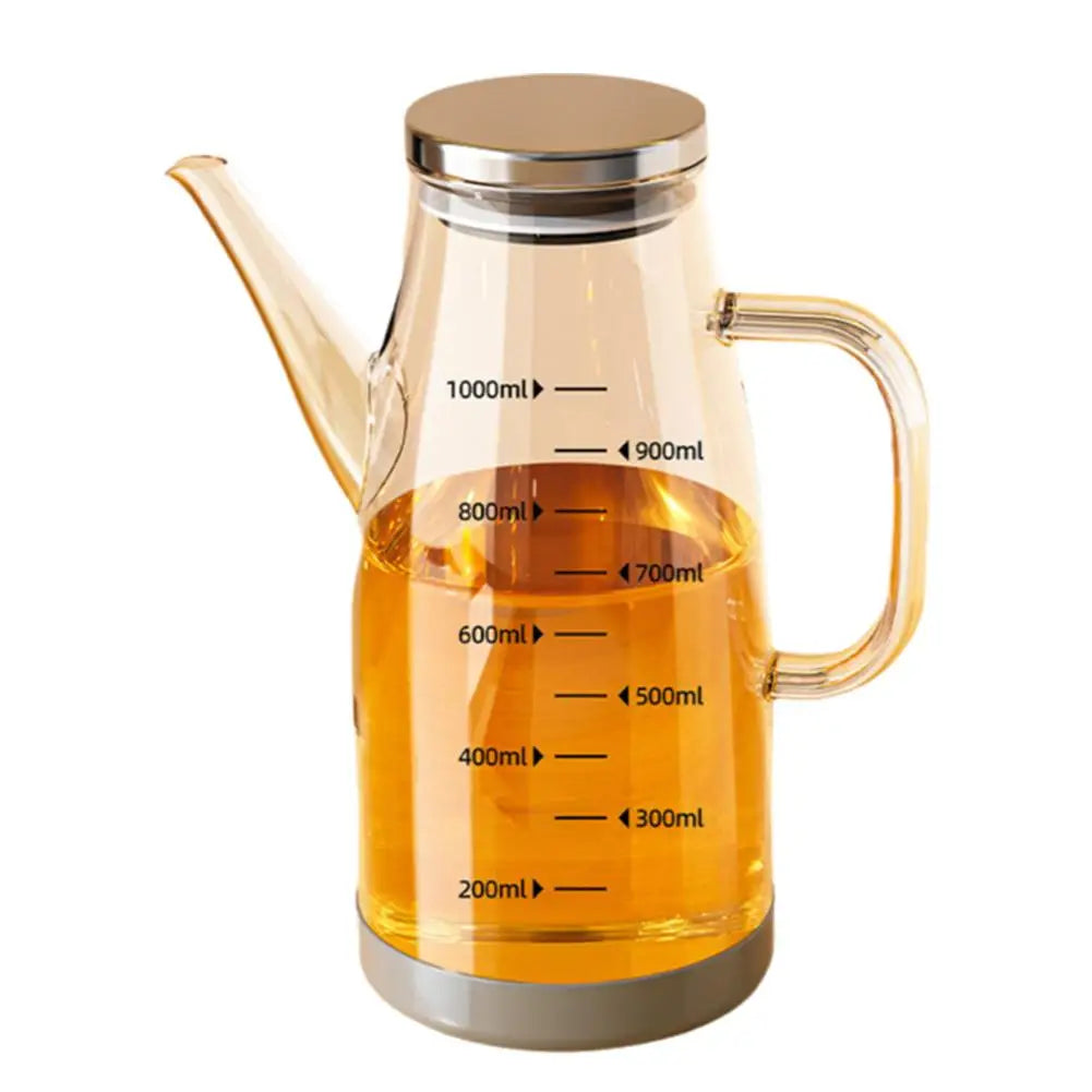 600/800/1000ml Oil Bottle Kitchen Glass Oil Pot Large Capacity Leak-Proof Pour Soy Vinegar Tank Oil Dispenser Kitchen Tools
