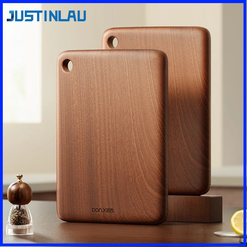 JUSTINLAU 4 Sizes Square Wood Cutting Board Ebony Household Antibacterial and Mildew Proof Fruit Meat Vegetables Chopping Board
