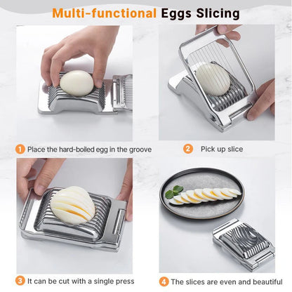 Aluminum Alloy Egg Slicer Egg Slicer Cutter for Boiled Eggs Multipurpose Slicer for Egg Ham Strawberry Banana Kitchen Gadget