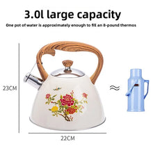 3L Color-Changing Flower Whistling Kettle, Stainless Steel Visual Alert When Water Boils, for Induction & Gas