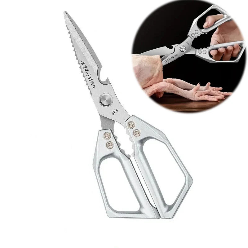 Multi-Purpose Shears kitchen Scissors Food hicken Bone Scissors SK5 Stainless Steel Fish Vegetable Meat Cutting Scissors Cooking