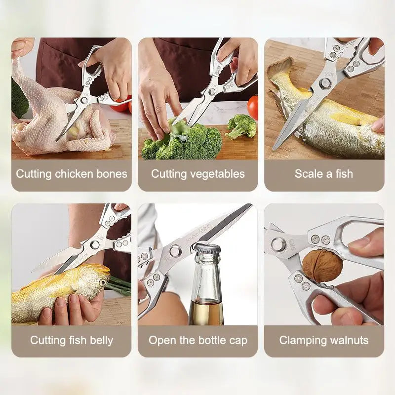 New Multi-functional Heavy-Duty Kitchen High-hardness High Sharp Scissors Stainless Steel Scissors For Cutting Chicken,Fish,Duck