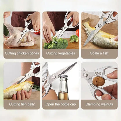New Multi-functional Heavy-Duty Kitchen High-hardness High Sharp Scissors Stainless Steel Scissors For Cutting Chicken,Fish,Duck