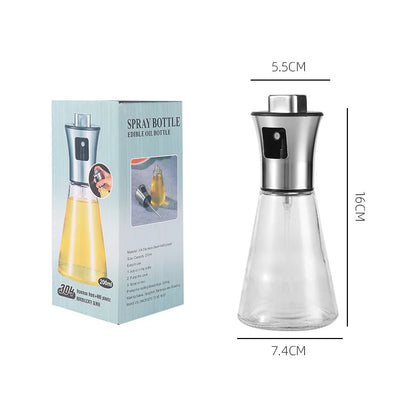 Kitchen Oil Sprayer for Cooking,6.8oz/200ml Olive Oil or Vinegar, Trigger Design,Stainless Steel Vinegar Glass Spray Bottle
