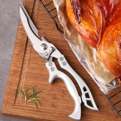 1pc Heavy-Duty Stainless Steel Kitchen Scissors - Multifunctional Poultry Shears for Chicken, Fish & More | Food-Safe