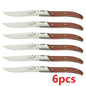 2/4/6/10pcs 8.25inch Laguiole Steak Knives Wood Cutlery Tableware Korean Japanese Dinnerware Rose Wooden Handle Dinner Forks