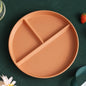 Three-Compartments Divided Plate Eco-Friendly Wheat Straw Reusable Children Dishes Anti-fall Plastic Kitchen Dinnerware Plates