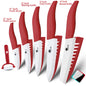 Ceramic Knives Set Kitchen knives 3 4 5 6 inch Chef knife +peeler with holder white zirconia blade Multi-color Handle