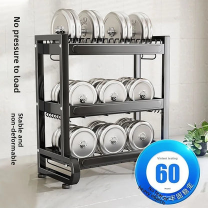 Minimalist Countertop Storage Stainless Steel Drain Dish Rack Kitchen Shelf Multifunctional Shelf Drain Dish Rack