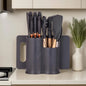 19Pcs Kitchen Knife Block Set,Sharp Stainless Steel Knives with Cutting Board & Scissors,All-in-One Kitchen Starter Set.