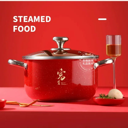 Korean single handle soup stew pot super thick polished non-magnetic bottom nonstick pan ramen pot home food cooking milk pot