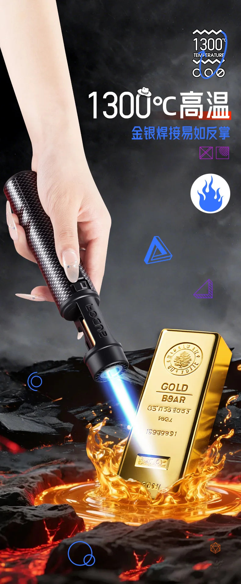 New Powerful Metal Gas Lighter Windproof Kitchen Cooking Torch Flame Jet Barbecue Smoking Accessories Cigar Lighters Men's Gift
