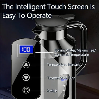 Portable Car Hot Kettle 1.5L Large Capacity 304 Stainless Steel Portable Water Heater Auto Travel 12V 24V For Coffee Tea
