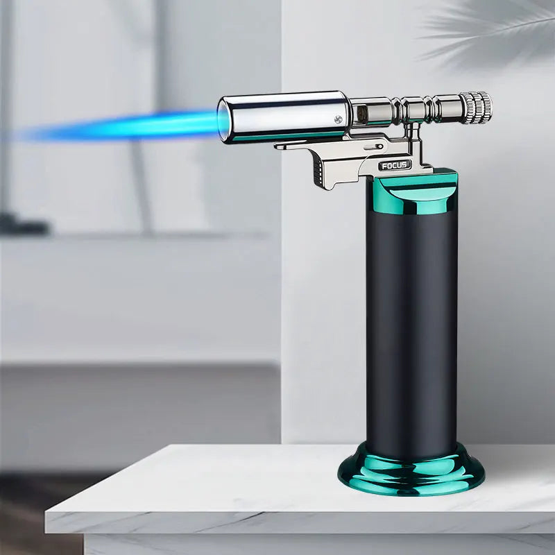 Spray Gun Inflatable Lighter Strong Blue Flame Adjustable Flame Size 360° Inverted Use Outdoor Home Use Gadgets