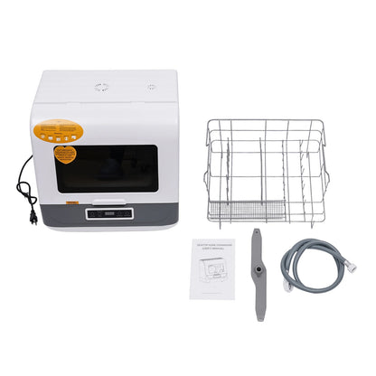 Countertop Dishwasher+800W Rated Power, Portable Countertop Dishwasher+110V Voltage, Mini Dishwasher+8L Water Consumption, For Small Households Apartments Boats Campers RVs Commercial Kitchens Tableware Cleaning