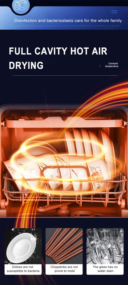 Table Top Dishwasher Home Mini Countertop Dishwasher 5 Sets Water tank Portable RV Fully Automatic Dishwasher Factory