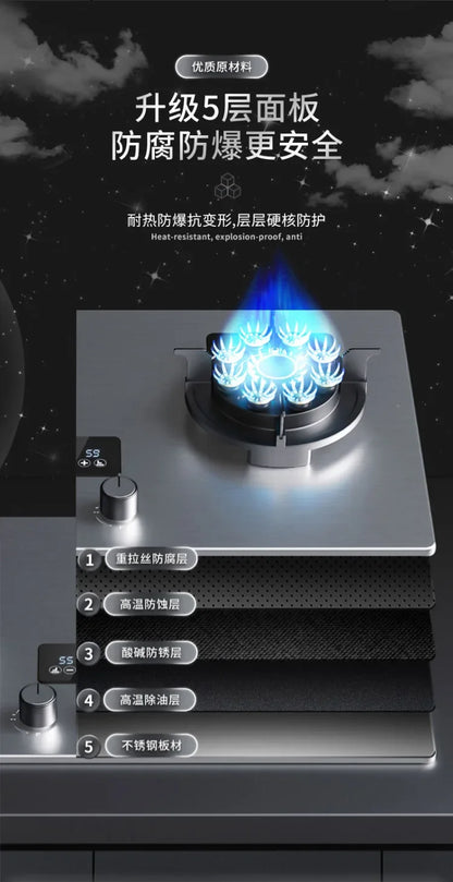 Can Be Turned up Timing Fierce Fire Gas Double Burner Household Gas Furnace Natural Liquefied Petroleum Gas Stove Embedded