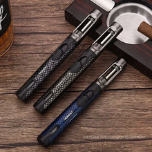 HONEST Metal Windproof Jet Blue Flame Butane Gas Lighter Visible Gas Window Outdoor Camping BBQ Kitchen Cigar Lighters Smoking