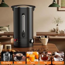 Tacleekii 12L 14L 18L Commercial Double Wall Coffee Maker 80 Cups-120 Cups Hot Water Urn Large Capacity Large Capacity Hot Coffee & Water Urn for Wedding, Buffet, Catering, Office, Black Finish
