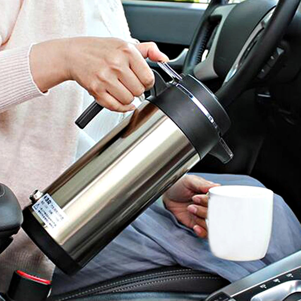 1200 ML Car Hot Kettle Portable Water Heater Large Capacity 12/24 V 120/240 W Fast Boiling for Coffee Tea Drinks for Travel Home