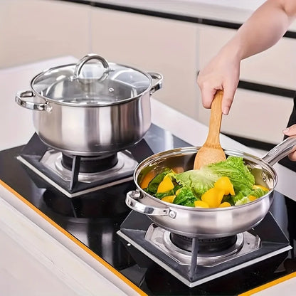 10/12pcs- Stainless Steel Pots And Pans 6pots+6pots - Heavy-Duty, Non-stick Cookware Set with Lid for Stew, Simmering, Soup -