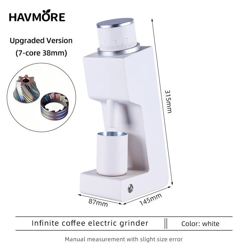 Electric Bean Grinder with Six Star Cone Cutter and Zero Residue Powder Electric Bean Grinder