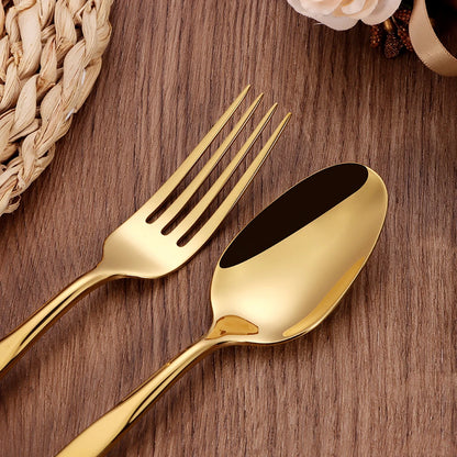 4/6/12/16/18/20/24Pcs Gold Cutlery Set Stainless Steel 304 Tableware Elegant Western Knife Fork Spoon Mirror Dinner Set