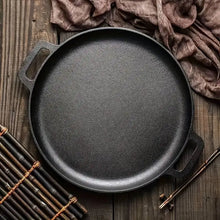 Multi-Function Cast Iron Griddle Skillet - Non-Stick Pan For Pizza, BBQ, Pancakes - Compatible with All Stovetops