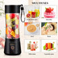 12 Blades Portable USB Charging Juicer, 500ML Mini Personal Blender, Electric Smoothie Juice Maker, Compact Rechargeable Mixer for Shakes, Fruit Vegetable Drinks, Travel Home Office Outdoor Use