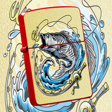 Creative Leaping Bass Fishing Themed Portable Lighter Gear Trendy Stylish Accessory For Angling Enthusiasts Daily Carry Practical Item For Outdoor Travel Birthday Gift And Souvenir Multi-Scenario Adapted Durable Exquisi A Hum