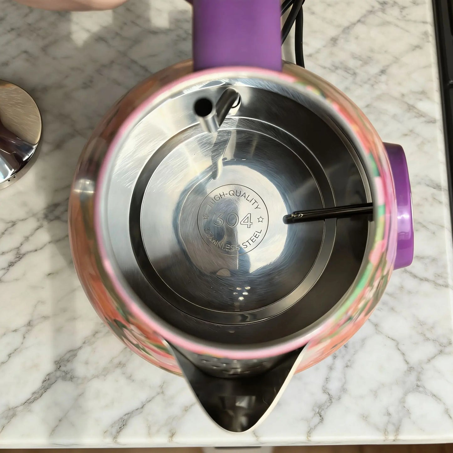 1.7L Retro Electric Kettle 1850W Home Boiling Kettle With Temperature Display Automatic Power Off 304 Stainless Steel Teapot